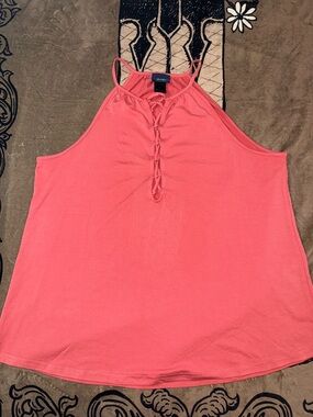 Daytrip Coral Lace-Up Halter Tank